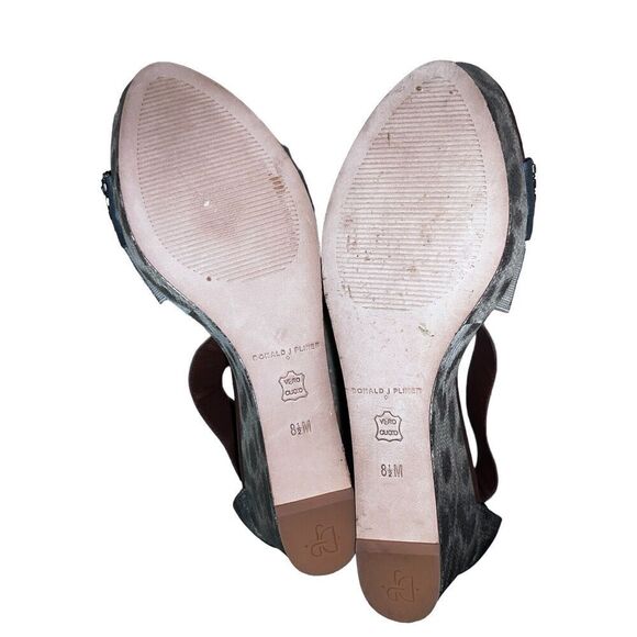 Donald Pliner Silver Animal Print Beaded Wedges Size 8.5 - Picture 8 of 9